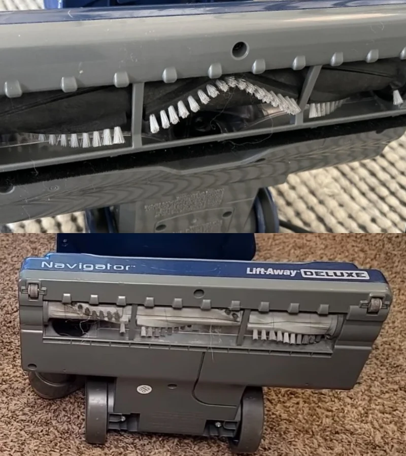 The cleaning head bottom of Shark LA301 (above) vs Shark NV360 (below)