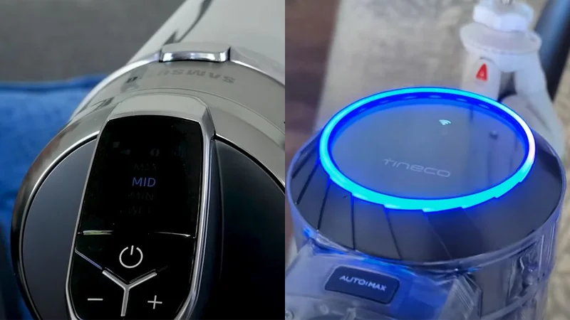 samsung jet 75 vs tineco pure one s11's display screens