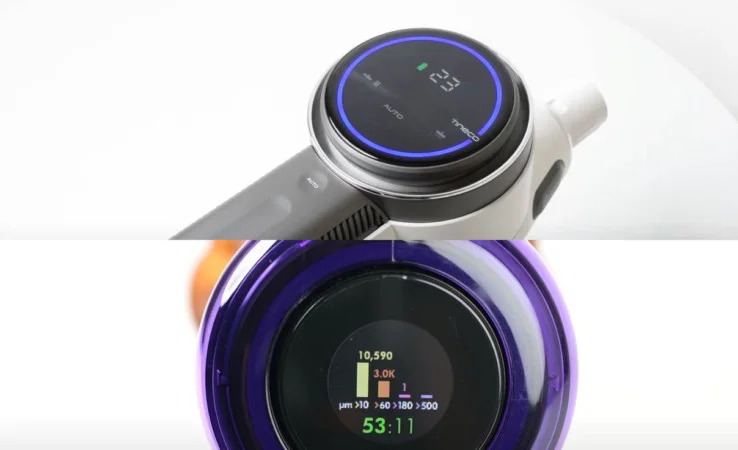 tineco s12 vs dyson v12’s display screen